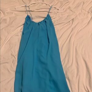 Stylish Blue Spaghetti Strap Dress